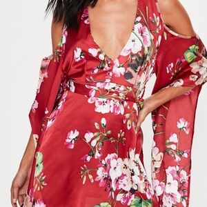 Missguided Red Floral Mini Dress -NWT
